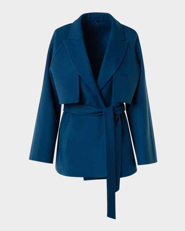 Duo Cashmere Double-Face Wrap Coat With Detachable Bolero